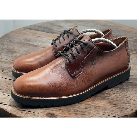 Tommy Hilfiger Oxford Brown Leather Shoes Lace Up Comfort Mens 12 Fast Ship